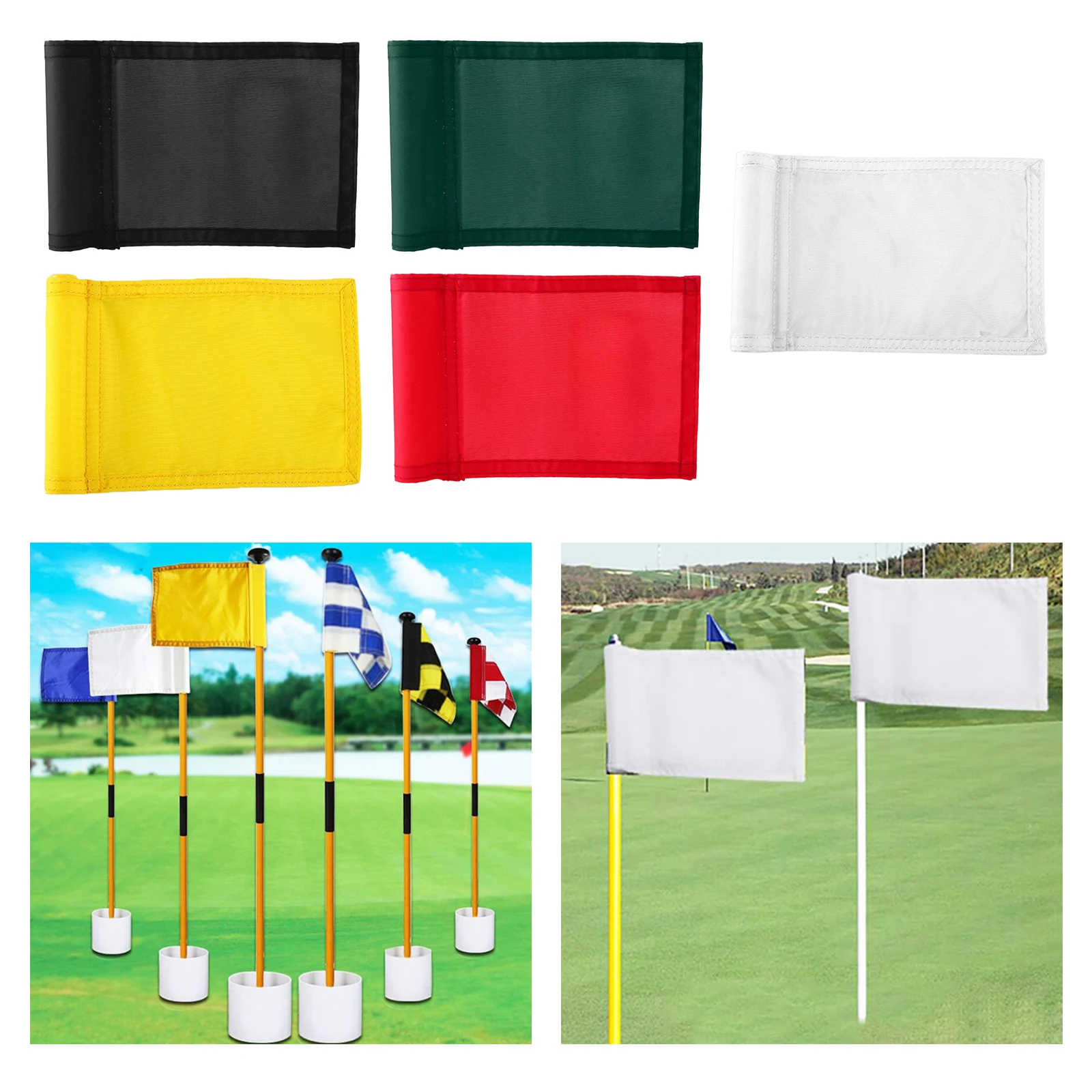 

Golf Putting Green Flag Hole Pole Cup Flag Golf Flags for Yard Golf Training Supplies Accessories 15x24.5cm