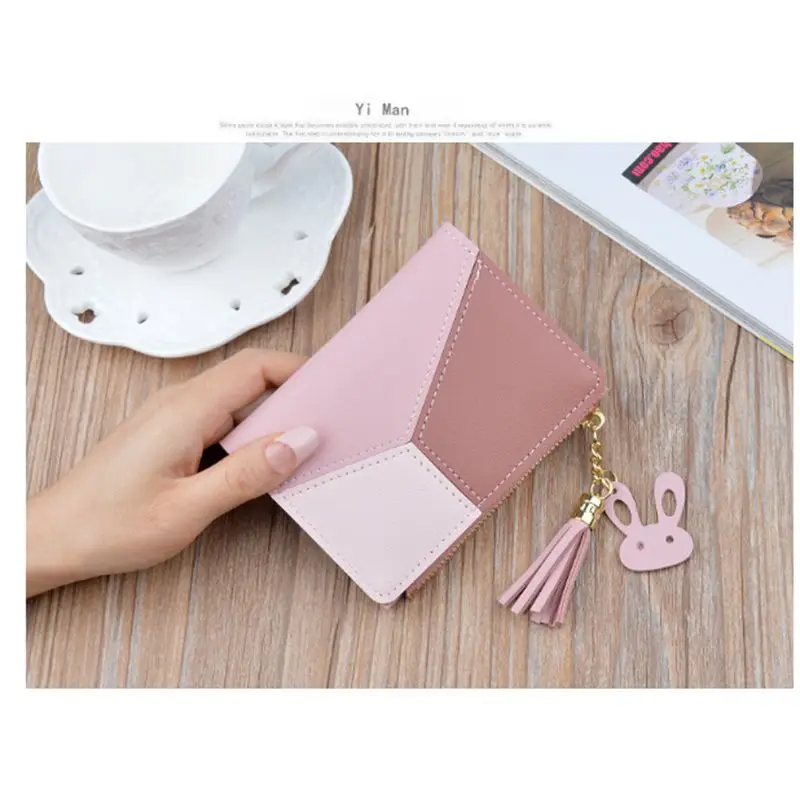 Женский кошелек на молнии с технологией RFID Модный женский однотонный карман для