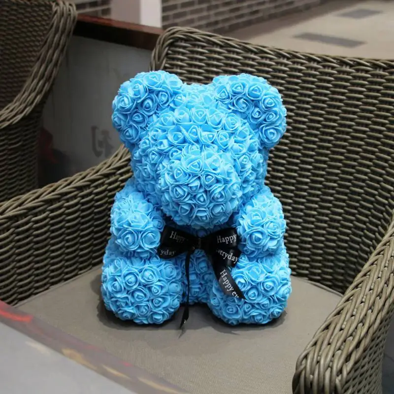 Мишка Тедди Роза 40 см Сделай Сам поддельный цветок день Святого Валентина День