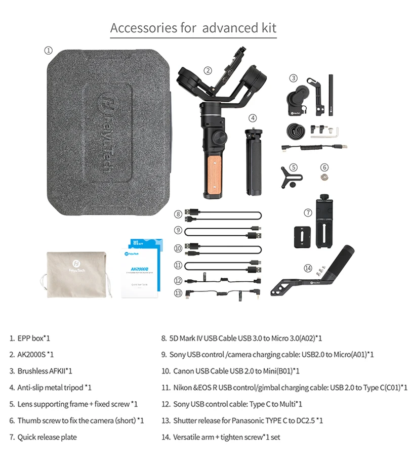 FeiyuTech AK2000S 3 оси Gimbal Стабилизатор Ручной для NIKON SONY CANON DSLR камера estabilizad