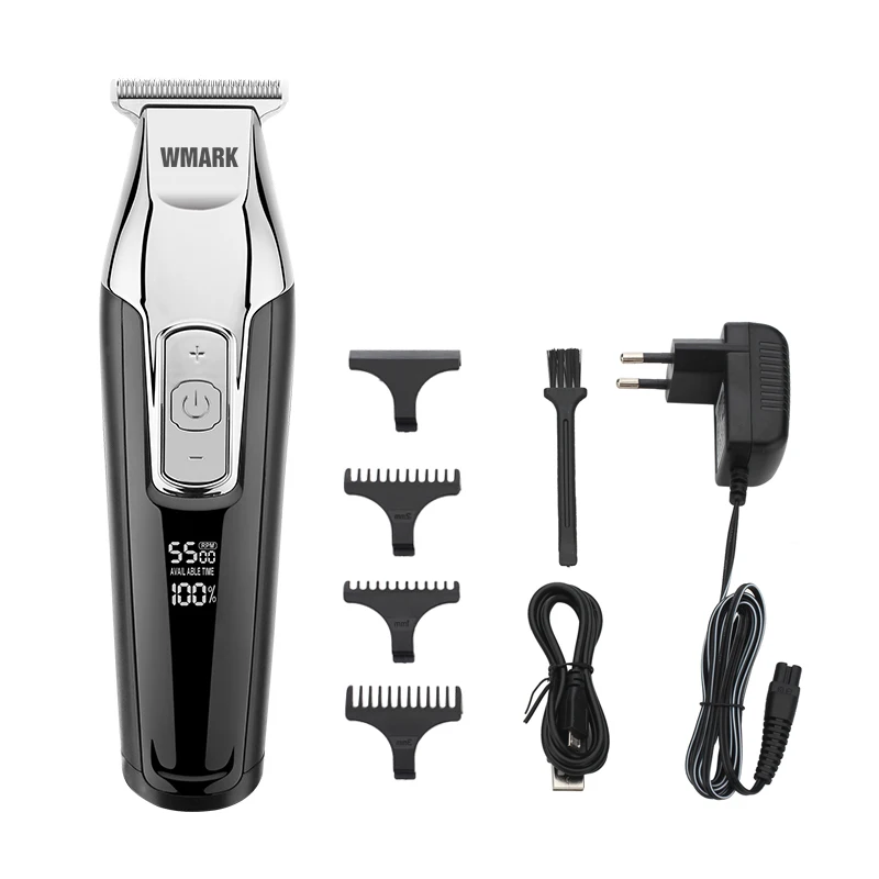 Black color WMARK Парикмахерская Машинка для стрижки волос триммер для бороды машинка для стрижки волос электрическая машина для резки волос Бритва для стрижки края т-образное лезвие detailer - Цвет: Black color