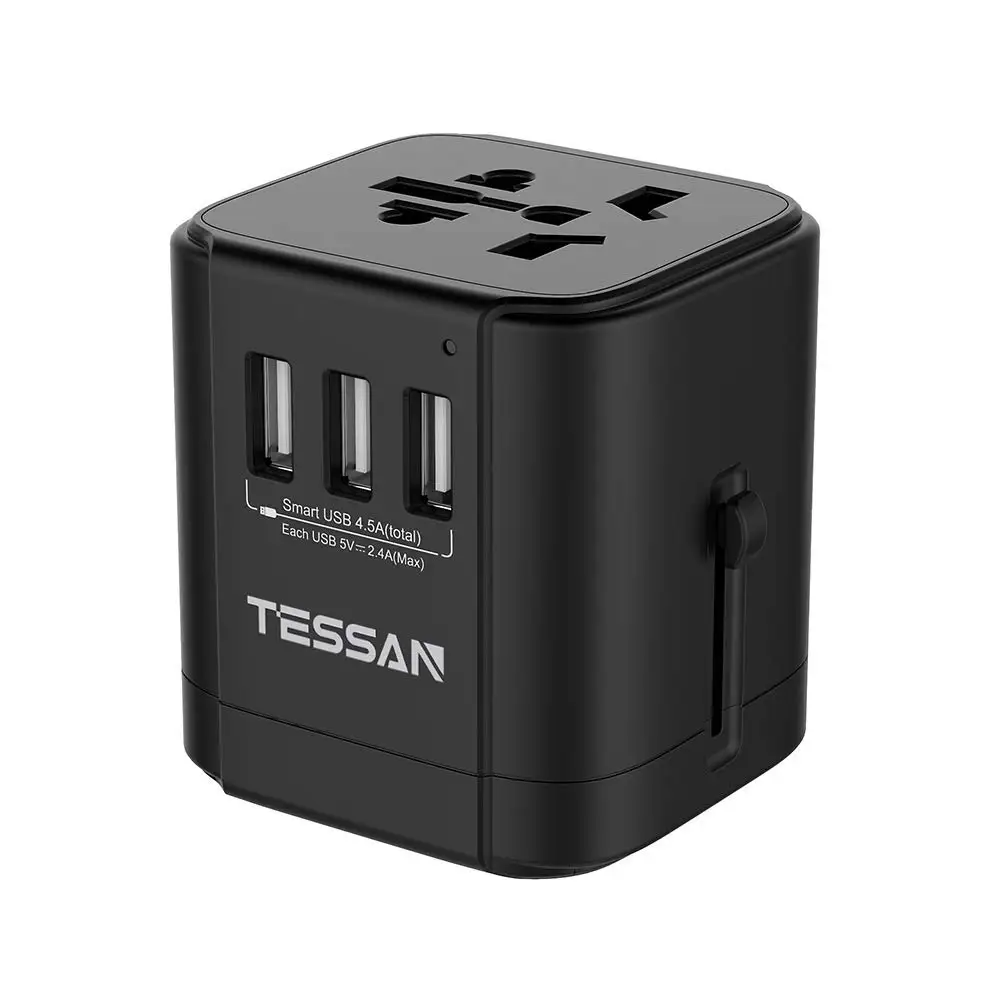 Международный дорожный адаптер универсальный сетевой фильтр с 3 USB-портами