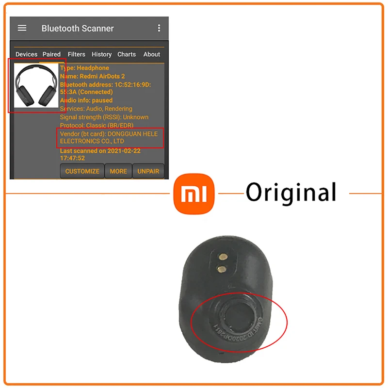 TWS стереонаушники Redmi Airdots 2 с микрофоном 20 шт./лот|Наушники и гарнитуры| |