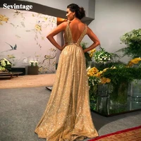 sevintage champagne glitter tulle prom dress cheap backless long evening gowns women speical occason dresses party gowns 2021