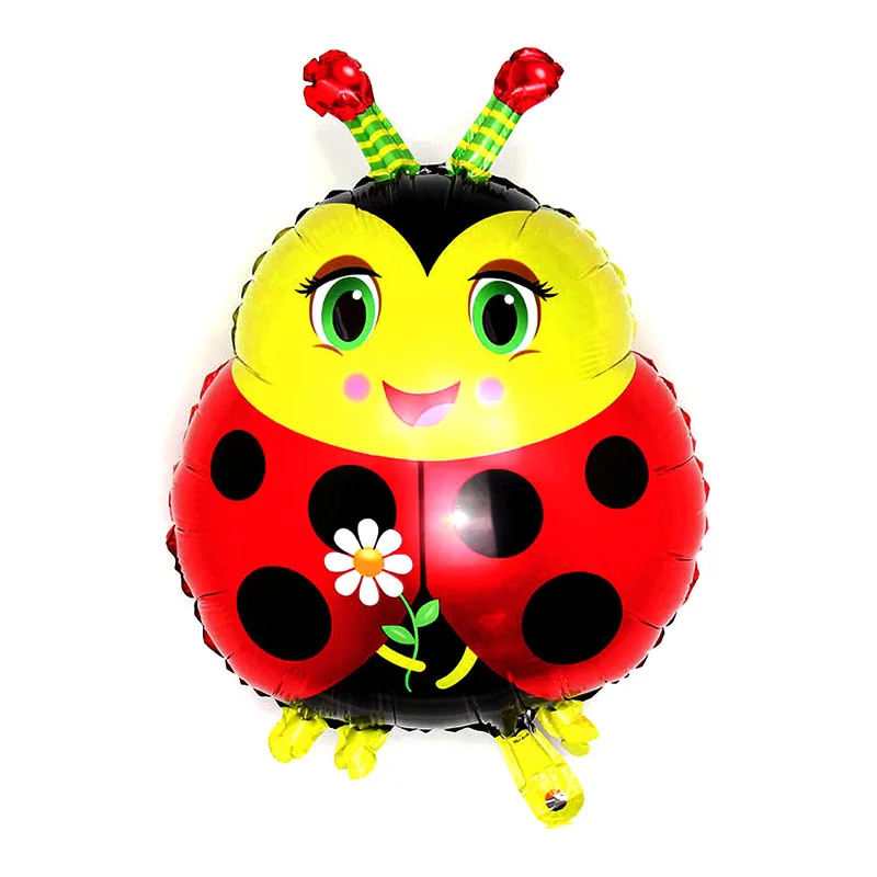 mini ladybug Большие Животные лисы фольги джунгли вечерние шары Сова день рождения лес вечерние украшения Дети Ежик медведь globos - Цвет: mini ladybug