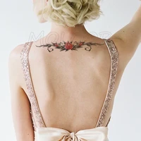 temporary tattoo stickers sexy lily butterfly wreath fake tatto waterproof tatoo back leg arm belly big size for women man girl