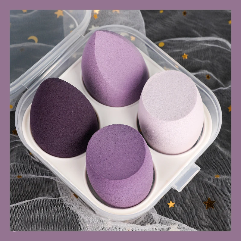 

4pcs With Box Makeup Blender Cosmetic Puff Makeup Sponge with Storage Box Foundation Powder Sponge Beauty Tools Women Make Up