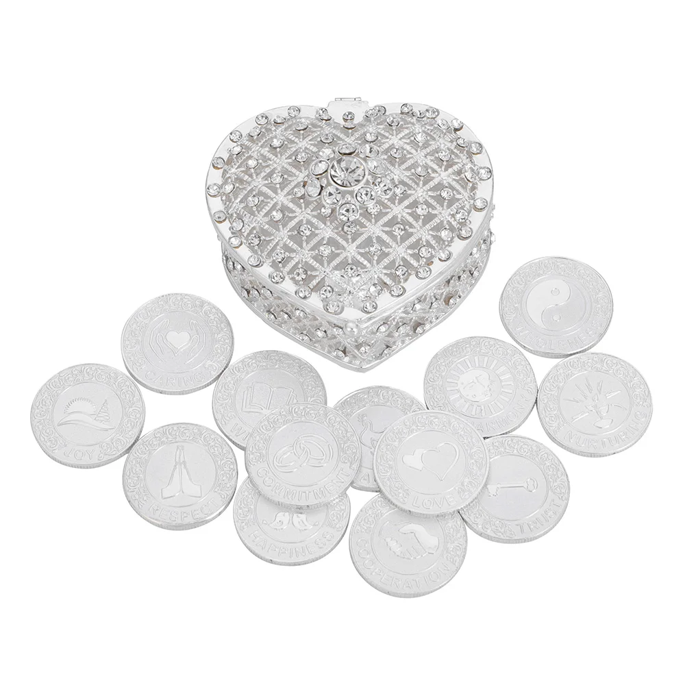 Серебряные английские свадебные серьги, монеты с подарочной коробкой, филиппинские серьги, набор украшений для церемонии невесты