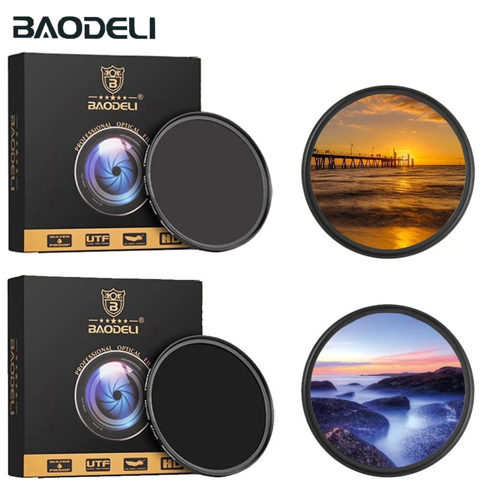 Фильтр BAODELI Nd 64 1000 49 52 55 58 62 67 72 77 82 мм для объектива камеры Canon M50 600d Nikon D3200 D3500 D5100 D5600