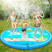 170cm inflatable spray water cushion kids splash fun water playing sprinkler mat outdoor summer mini round spray swimming pool