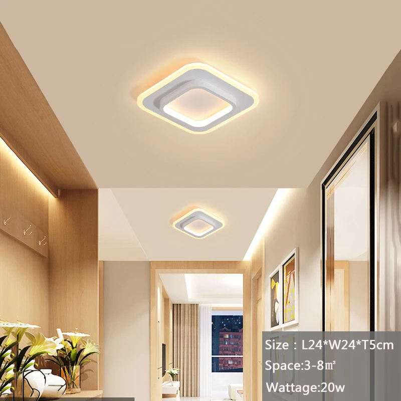 $21.18 Nordic Aisle LED Ceiling Light for Bedroom Decorative 20W 220V Indoor LED Ceiling Lamp for Kitchen Hallways Corridor Home Lights