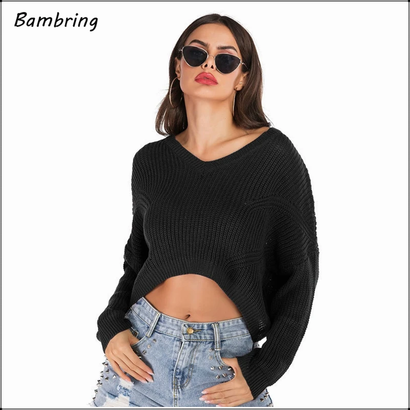 Женский вязаный пуловер с длинным рукавом черный свободный свитер бордового