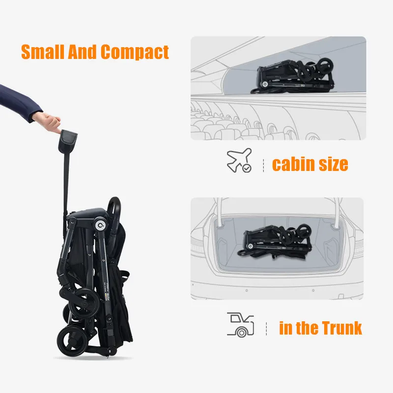 

YOUBI Lightweight Two Way Stroller Compact Foldable Travel Baby Conversable Pushchair W/ 5- Point Safety Harness Sleep Cushion