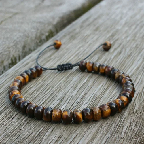 Tiger Eye Stone Милый медведь мода 4*6 мм бусины «счеты» Амазонит браслет из бисера для женщин девочек счастливый браслет дружбы пары ювелирные изделия - Окраска металла: Tiger Eye Stone