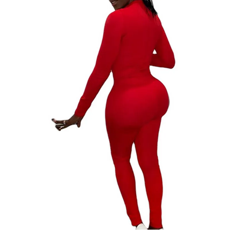 

2020 New Fashion Womens Bodysuit Autumn Sexy Casual Slim Jumpsuit Solid Color Long Sleeve Tight Bottoming Bodysuit Short Leotard