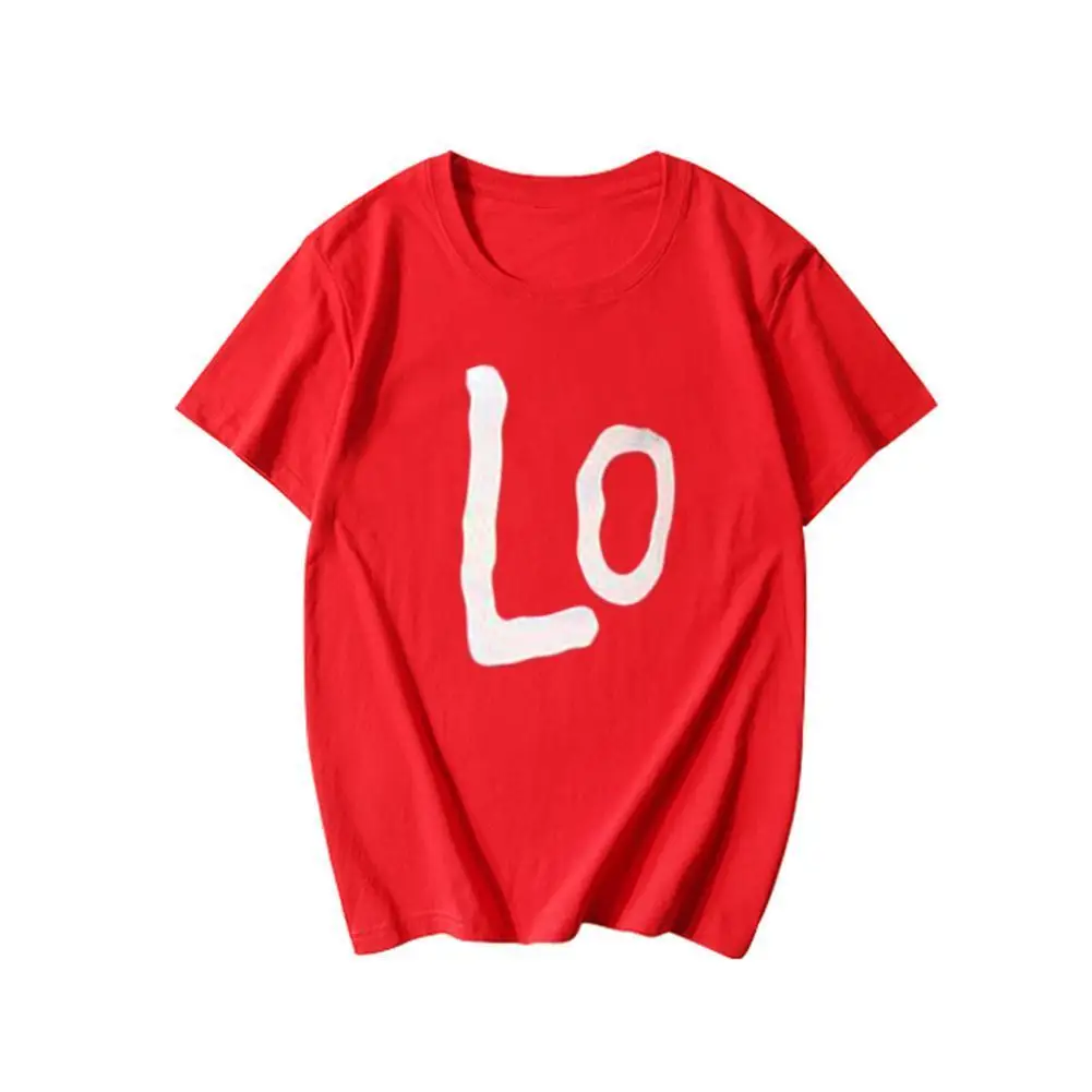 

Women Men Couple t Shirt Funny Love Letter Print Cotton Tops T-Shirt Present Valentine's Couple Clothes Love Summer Day R1X4