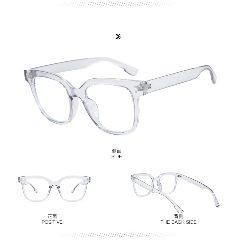 WHO CUTIE Anti Blue Light Blocking Computer Glasses Women Men Brand Design Rivet Square Frame Optical Lens Eyeglasses S131