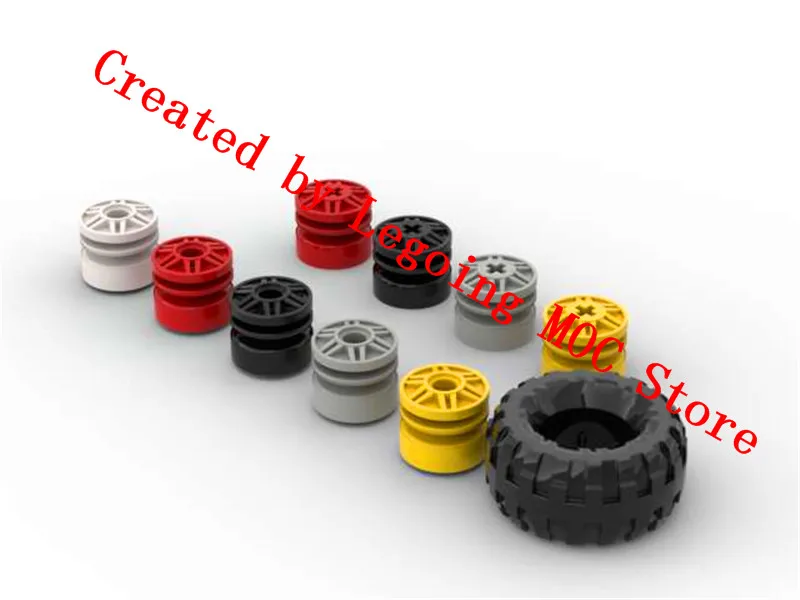 

Science and technology automobile building block moc-56891 + 55981 / 55982 37x18mm wheel hub tire connector ev3 assembly toy