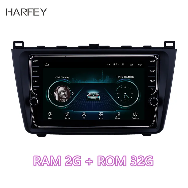 Автомагнитола Harfey 2din с GPS-навигацией Android 9 1 ОЗУ 2 Гб для Mazda 6 Rui wing 2008-2014