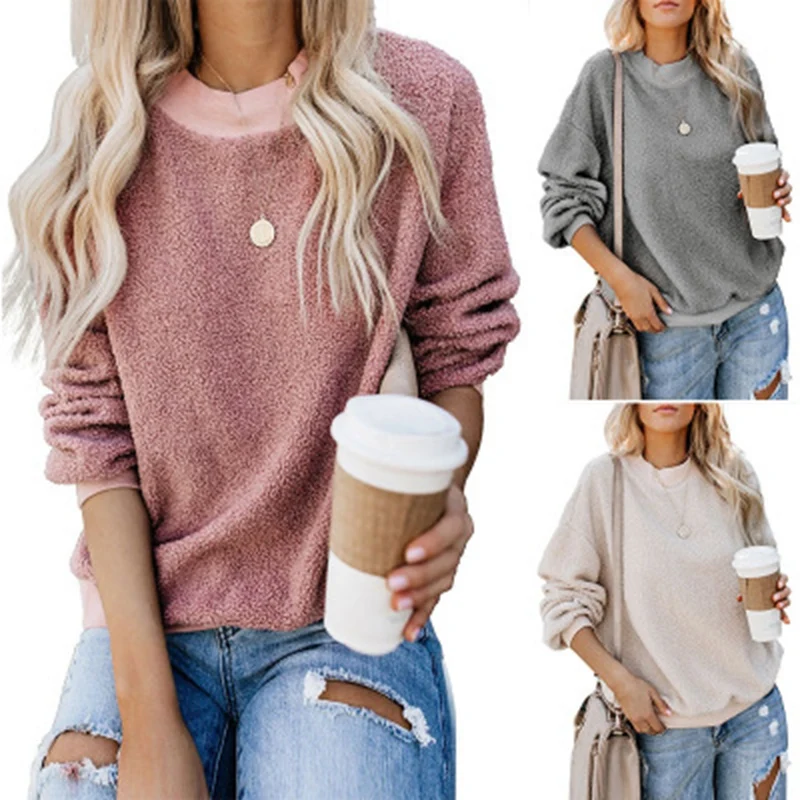 

Autumn and winter new large size fleece sweater 6XL 7XL 8XL 9XL fashion ladies round neck long sleeve casual sweater bust 140CM