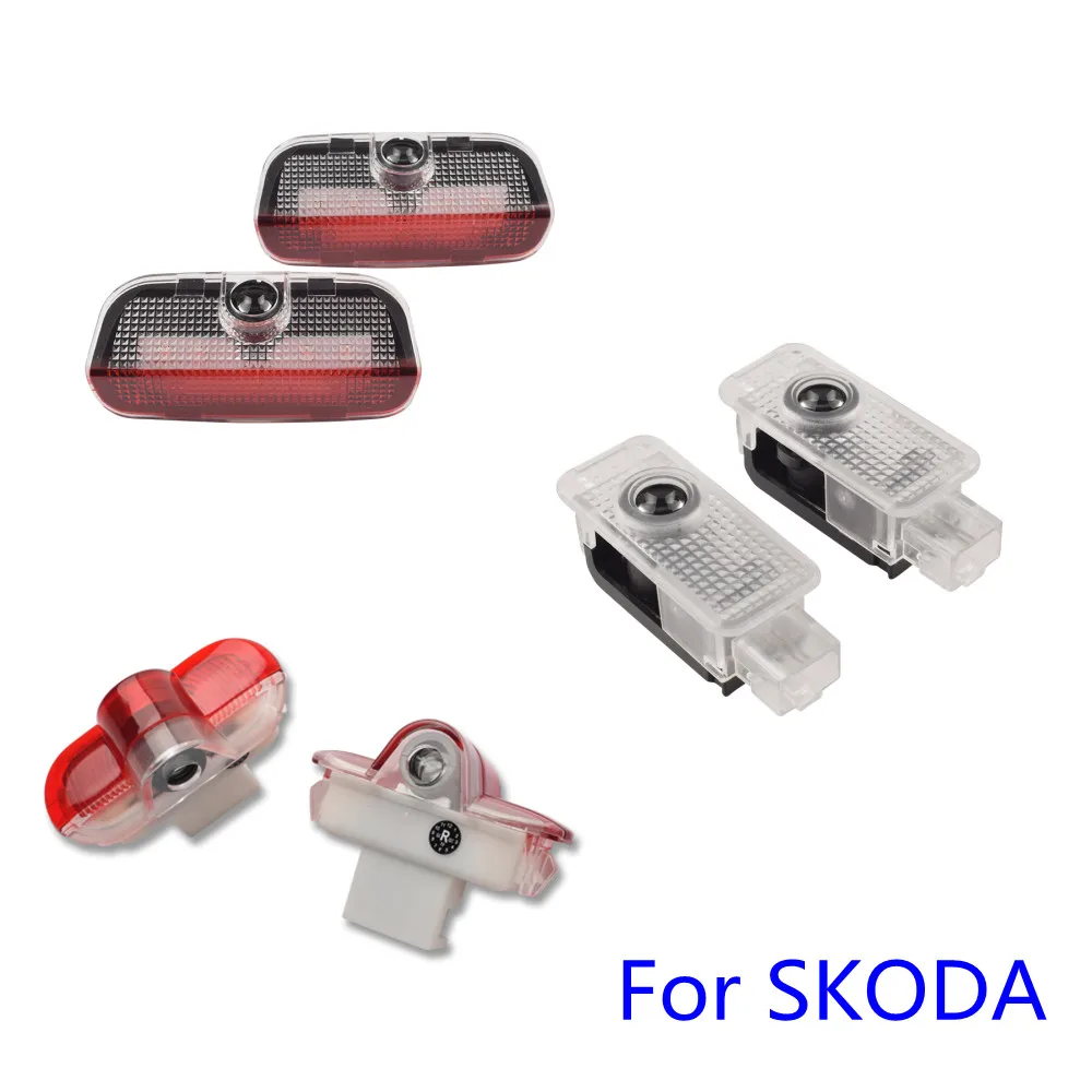 

2X Car LED Door Logo Laser Projector For Skoda Octavia A5 Superb 2008 2009 2012 2014 2015 2016-2018 Ghost Shadow Welcome Light