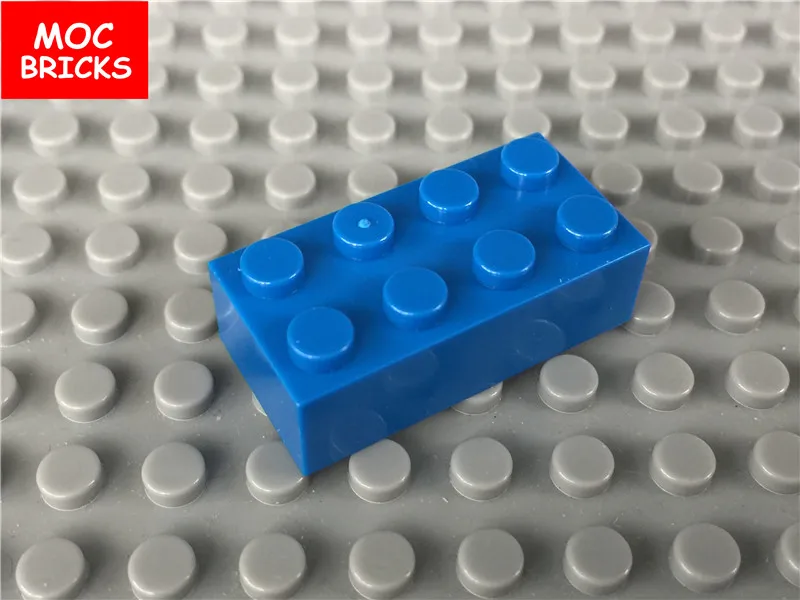 50 шт./партия кубики MOC DIY синий Кирпич 2x4 Совместимость с 3001 Обучающие строительные