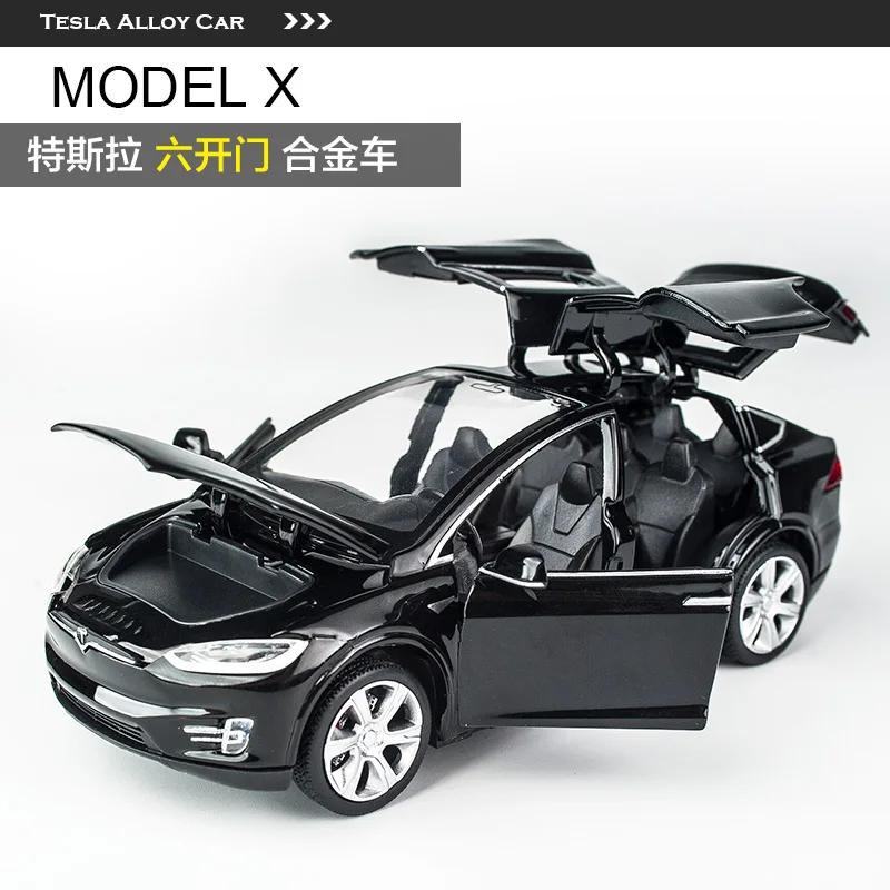 

Hot Alloy Diecast Model Car 1/32 Tesla Model X Back Wheels Kids Birthday Christmas Gifts