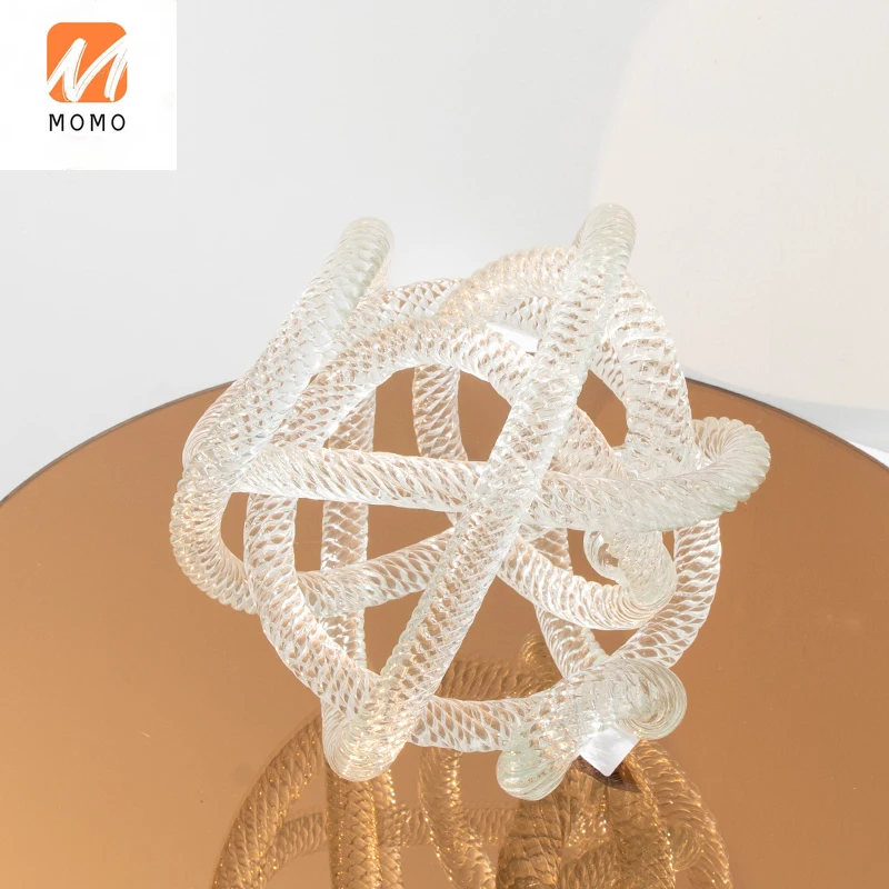 

Creative Glass Hemp Decoration Personalized Artwork Model Room Designer Modern Light Luxury Soft Decoration Home Decoration TZ