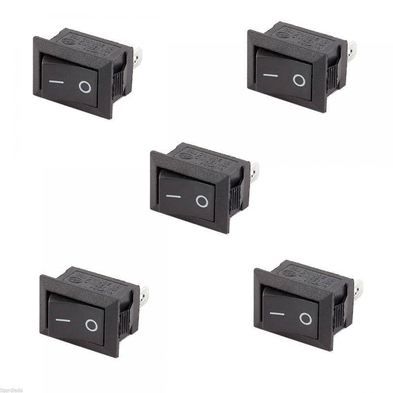 

10Pcs Two Foot Rocker Switch Auto Car Truck Boat Round Rocker 12V 16A 2-Pin ON/OFF Toggle SPST Switches Rocker Switch