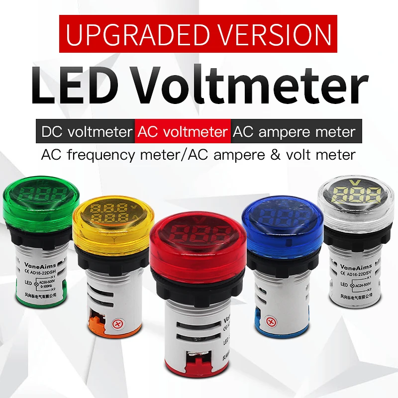 

LED Digital Display Voltmeter Volt Display FXB16-22DSVA Current Measuring Instrument Ampmeter AC24-500V 0-100A With Transformer