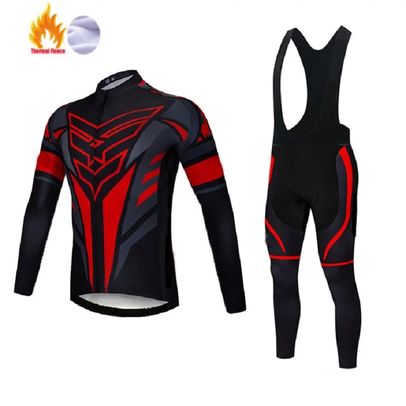 

NEW Winter Fleece 2021 Mens Cycling Jersey Set Mountian Bicycle Clothes Wear Ropa Ciclismo Racing Bike Clothing Cycling Set
