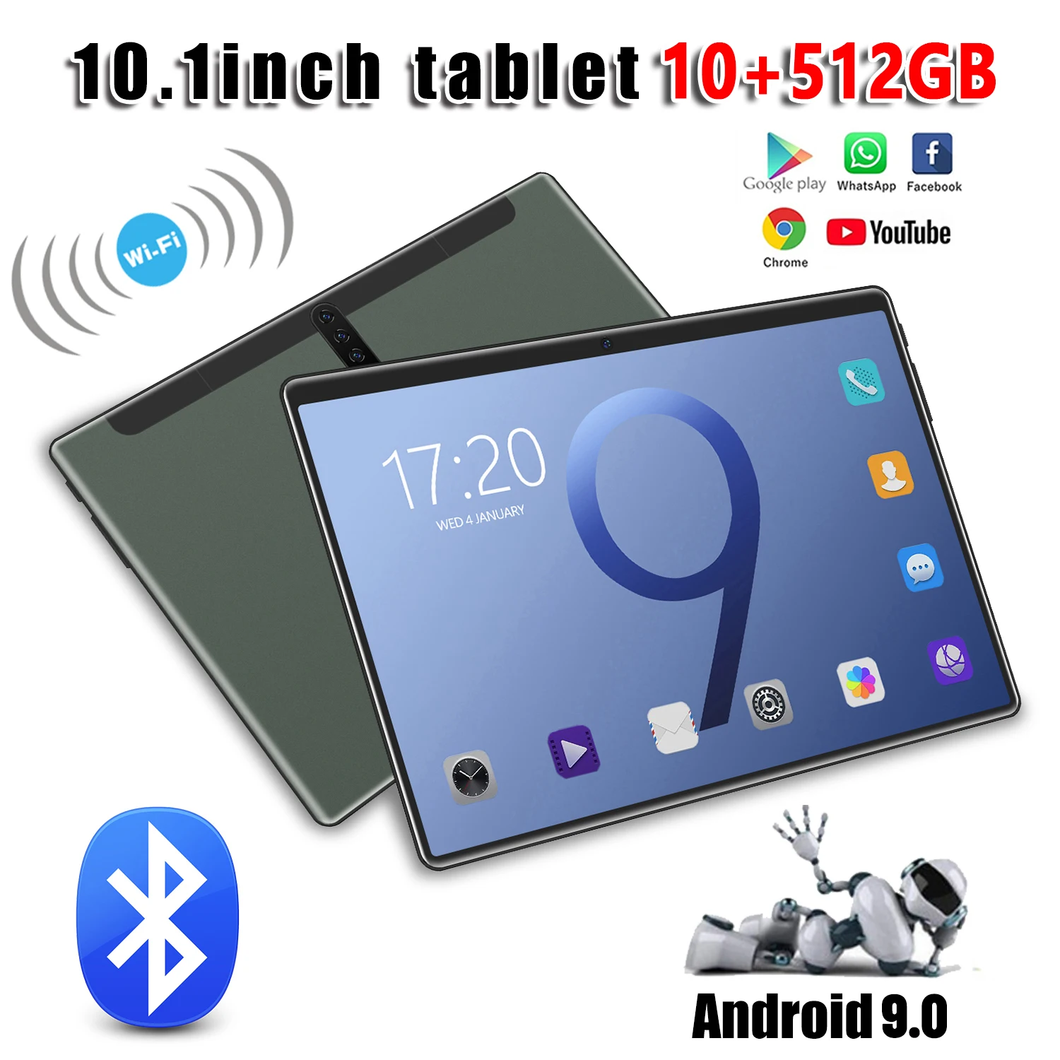 Планшетный ПК 18T Android 9 0 8800 мАч 4G телефонные звонки 10 1 дюйма Xm планшетный MT6797 ГБ + 512