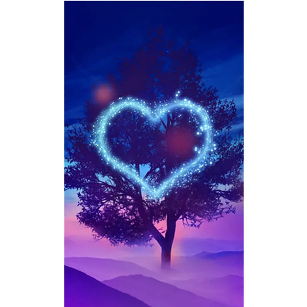 Алмазная вышивка сделай сам в форме сердца пейзаж картина 5D полноразмерная