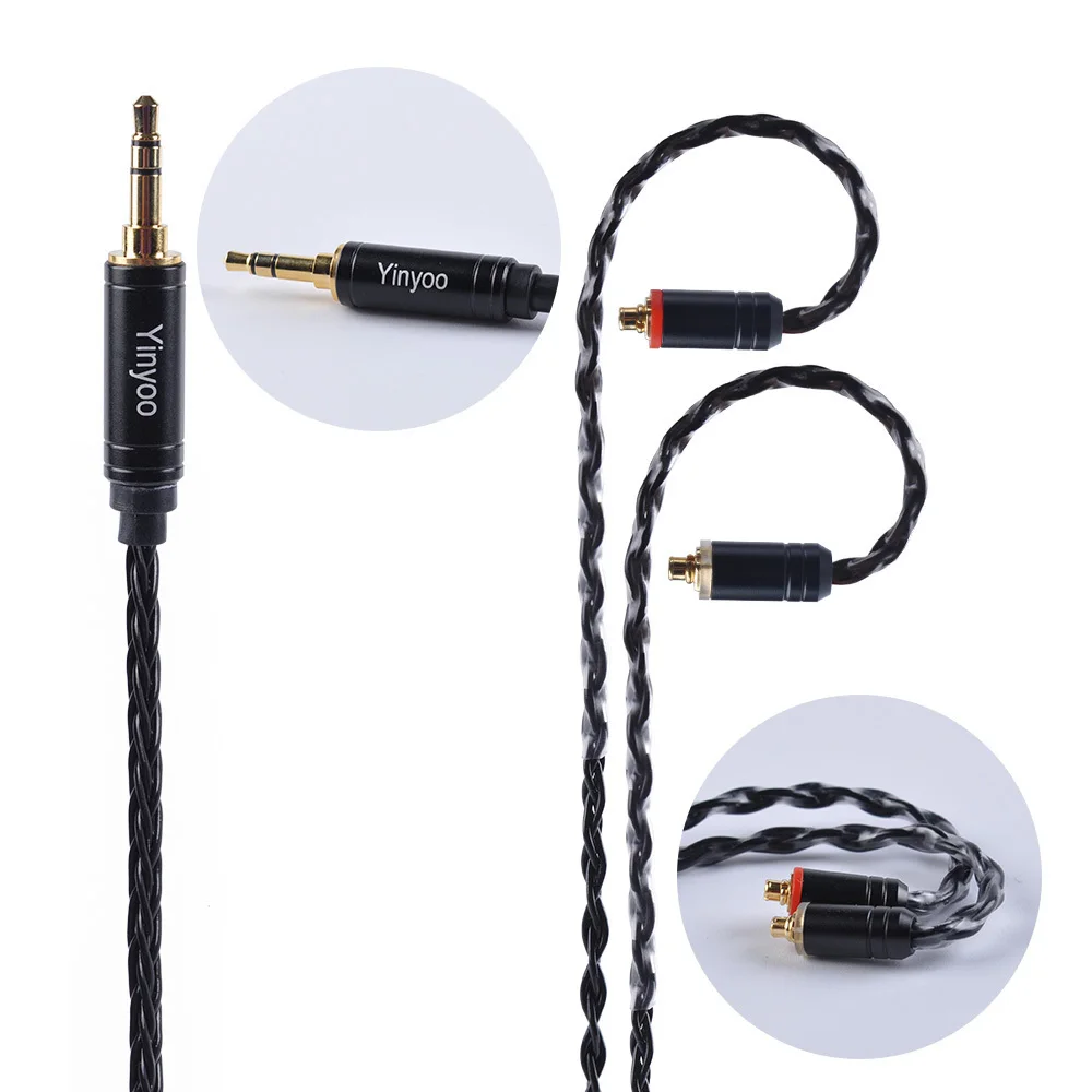 AK Yinyoo 8 ядра Модернизированный посеребренный Медь кабель 3,5 2,5 мм кабель для наушников с MMCX 2Pin для ZSTZS10AS10ZSX C12 V2 BLON TRN