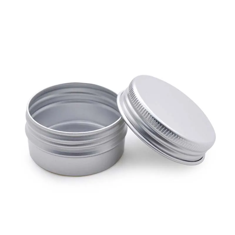

30G Empty Silver Aluminum Jars For Cosmetic Cream 30ML Soap Tea Hair Wax Lip Balm Oil Case Cans Containers 50pcs