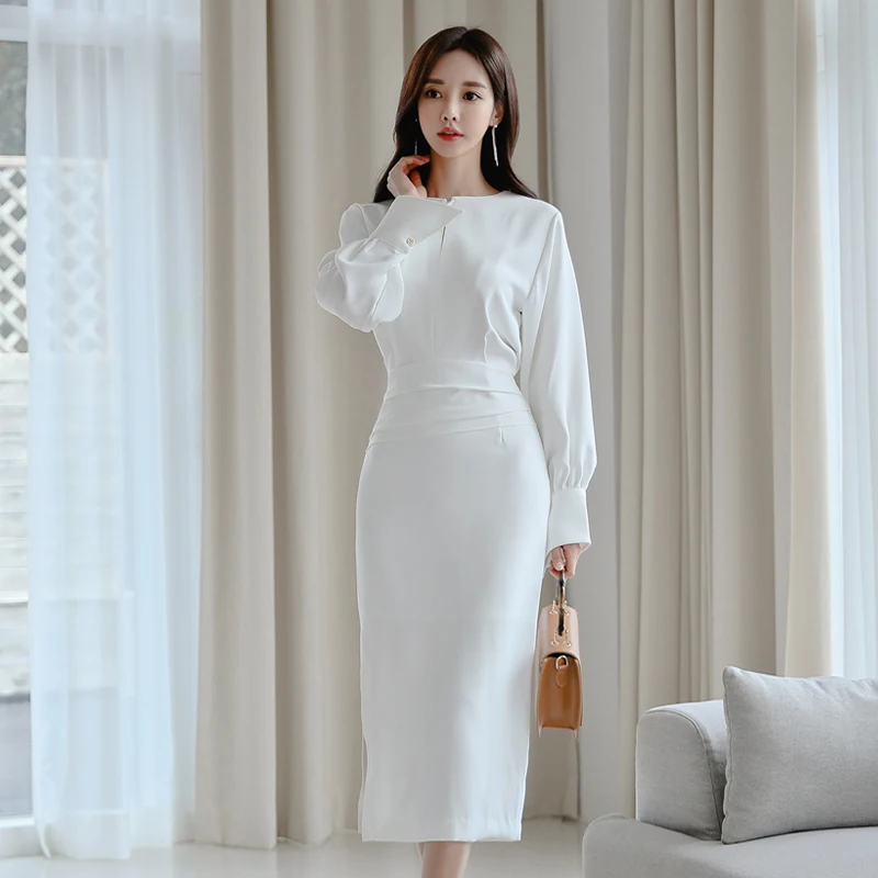 2020 весеннее Новое Вечернее Платье женское элегантное белое шифоновое облегающее