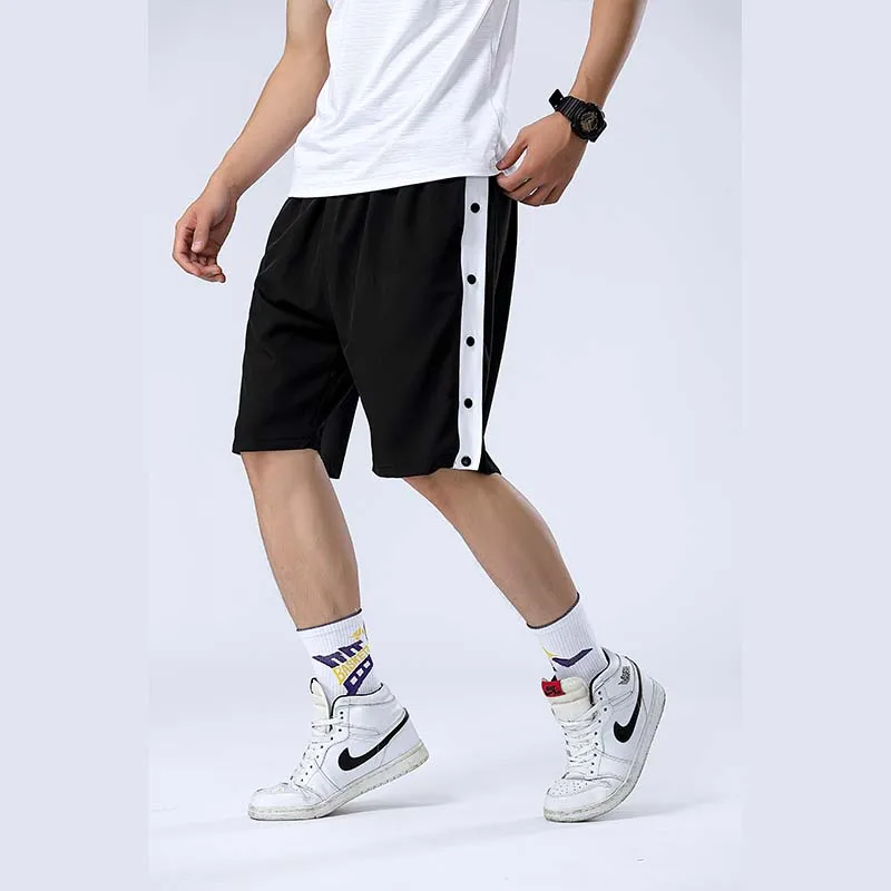 

Shorts men's trend loose summer thin section all-match sports men's casual button white side five-point pants GB3-501