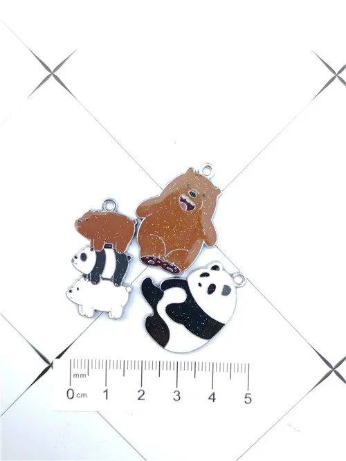 10 шт. ожерелье в виде японского аниме панды медведей цепочка для ключей эмалевые