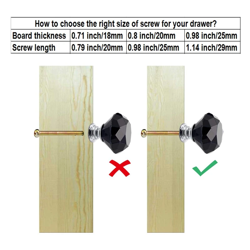 Черные 10 шт 30 мм Хрустальные стеклянные ручки для шкафа с алмазным ящиком
