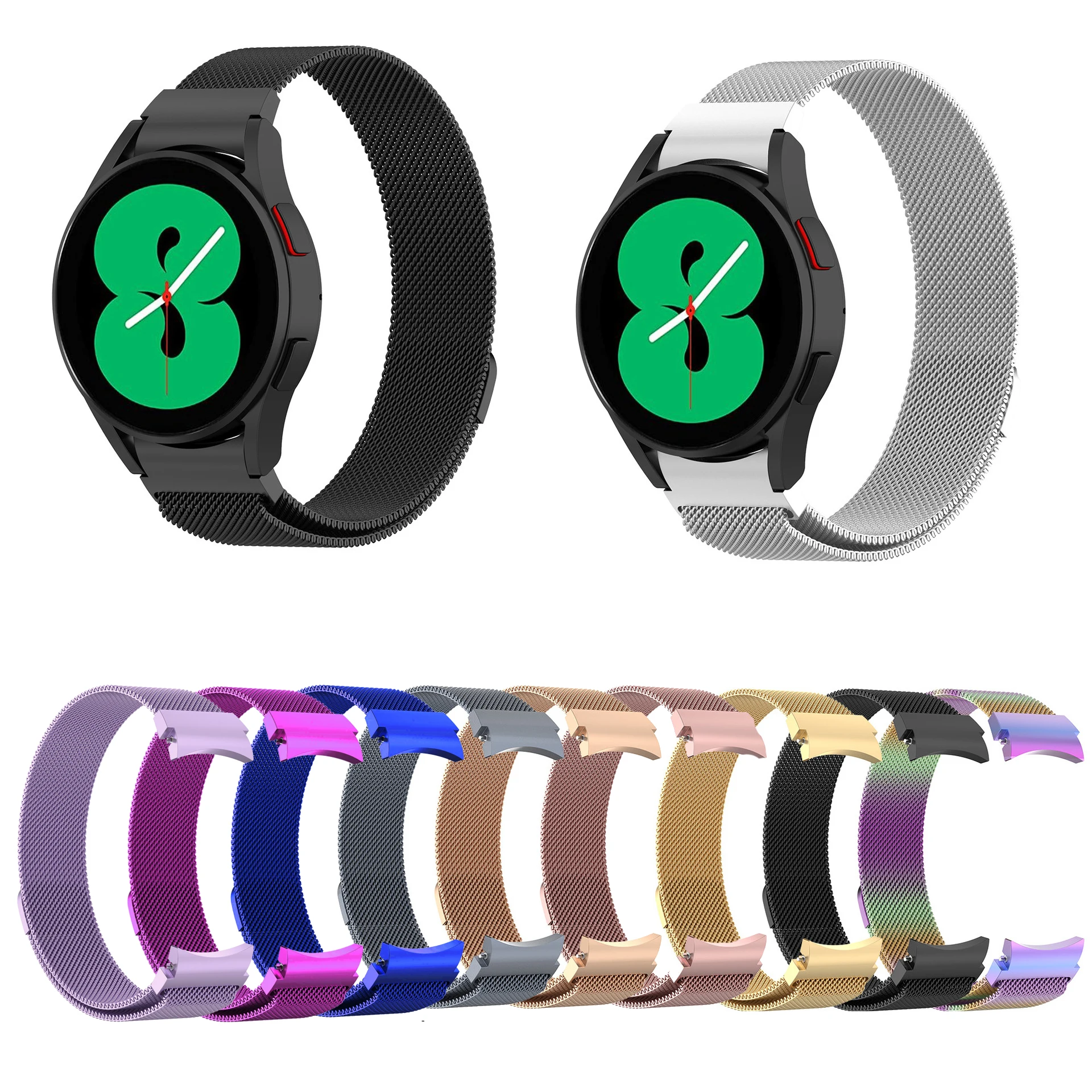 

Ремешок GOOSUU из нержавеющей стали для Samsung Watch 4, металлический браслет «Миланская петля» для galaxy/watch 4, galaxy watch 4