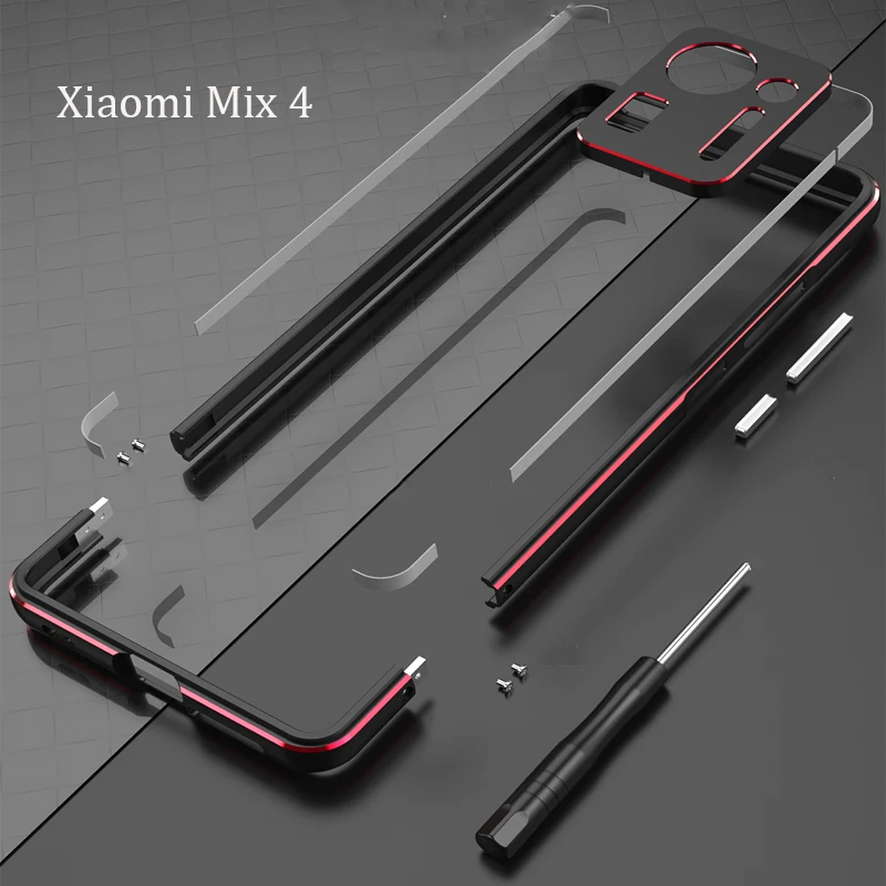 Metal Bumper Frame For Xiaomi Mi Mix 4 Mix4 Case Aluminum Dual color Luxury Metal Phone Cover+ carmera Accessories