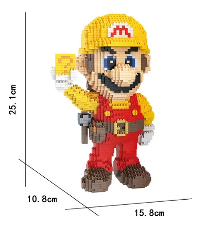 ZRK 7821 NO BOX 2 стиля супер Marioing алмазные частицы куклы кирпичи Алмаз строительные блоки игрушки красный и ковбой Mari2 детей Рождественский подарок - Цвет: ZRK 7821 NO BOX