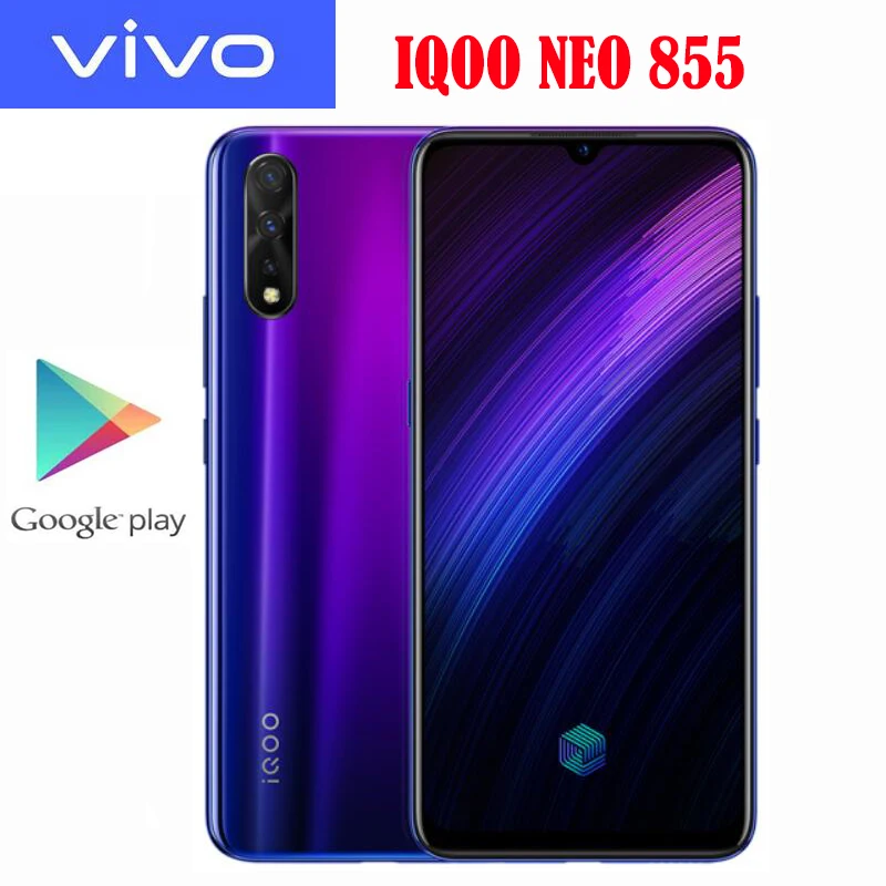Оригинальный сотовый телефон Vivo IQOO Neo 855 Snapdragon 6 38 дюйма ГБ 128 Super AOLED NFC 33 Вт супер
