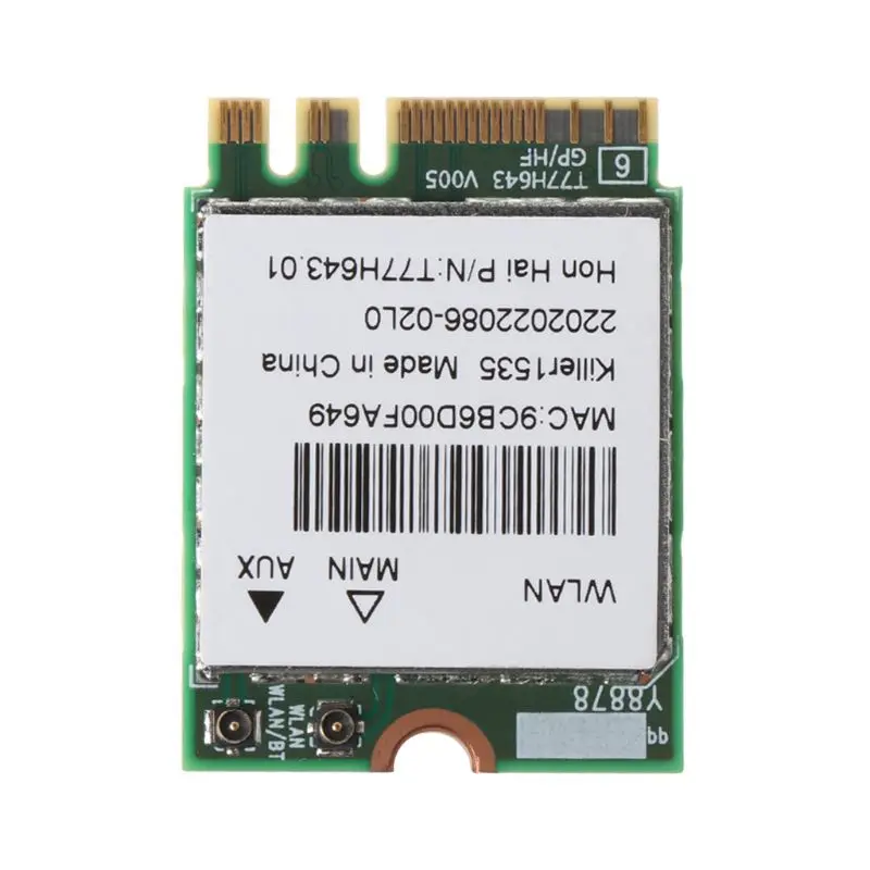 

Адаптер Wi-Fi Killer 1535 1525 QCNFA364A AC M.2 для MSI GT72/GS60 для Dell