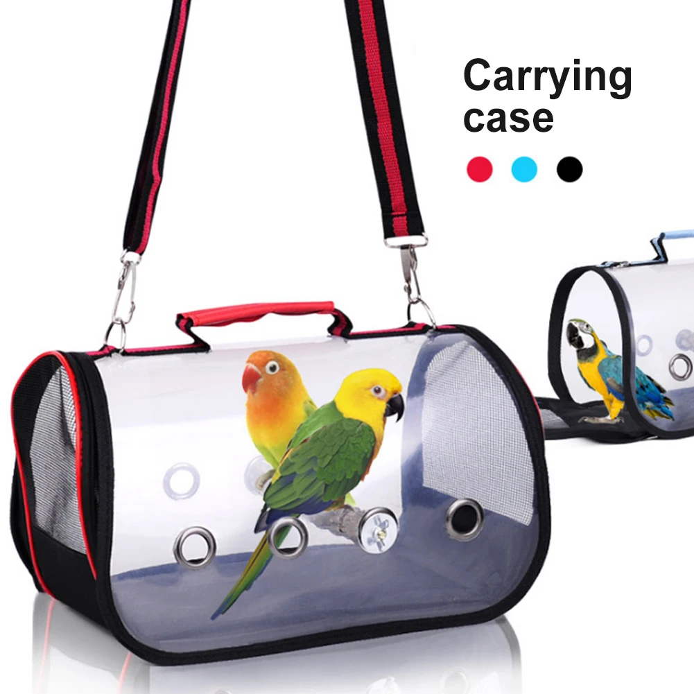 Transparent Breathable Bird Parrot Carrier Travel Bag Cage Handbag with Perch Cages & Nests Easy Cleaning Pet Supply | Дом и сад
