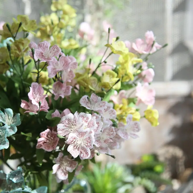 Искусственный цветок с одной веткой для танцев искусственная Орхидея дома