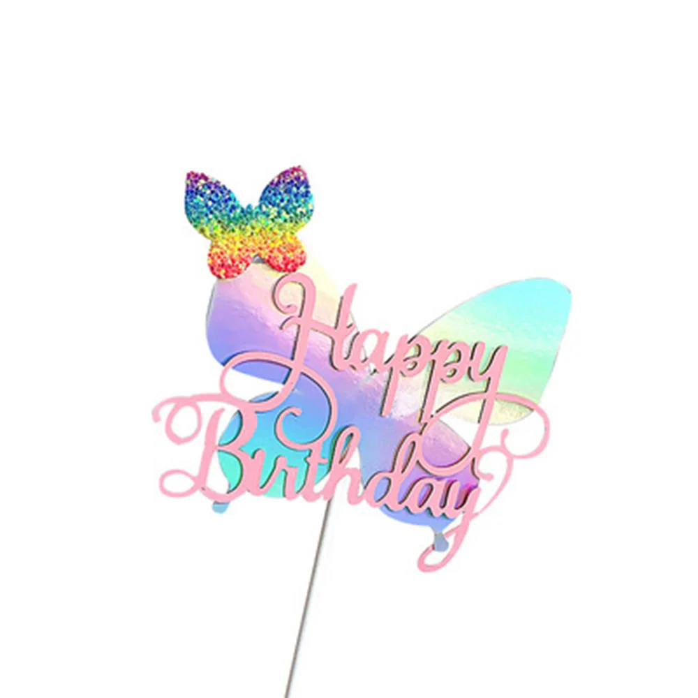 

Happy Birthday Cake Topper Artificial Flowers Cake Toppers For Diy Baby Shower Birthday Party Decoration Baking Decor Wholesale