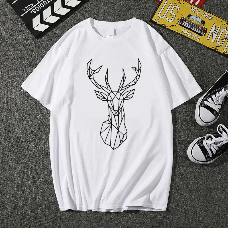 

Summer Geometric Animals Women T-Shirt Short Sleeve Cotton Tops O-Neck Harajuku Tee Shirt Girl Custom Women's Clothing