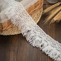 tassel lace trim sewing decoration apparel diy crafts garment curtain home textile white lace fabric 8cm wide accessories 2yard