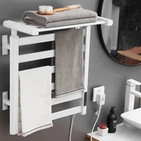 wall mounted type electric towel rack heating wall heating aluminum alloy towel warmer black white bathroom shelf